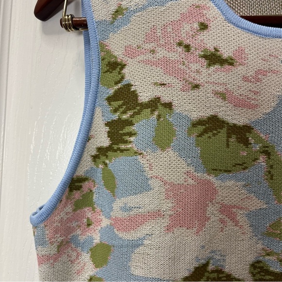 Donna Rocco Women Knitted Sleeveless Floral Midi Dress -Size Large A-line - Picture 4 of 10